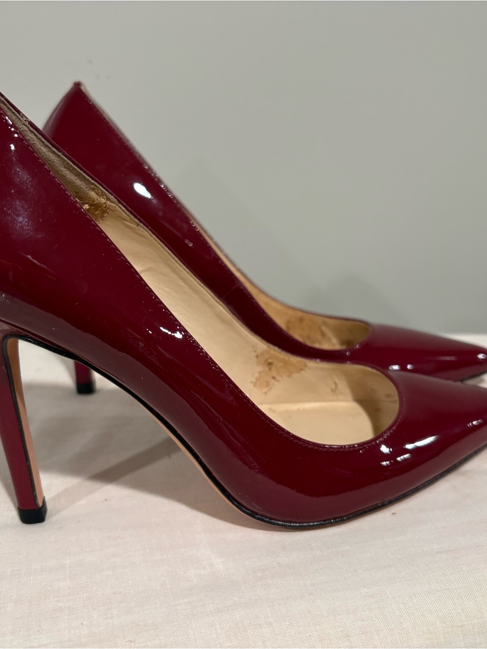 Talbots Dark Red Patent Leather Pointed-Toe Pumps